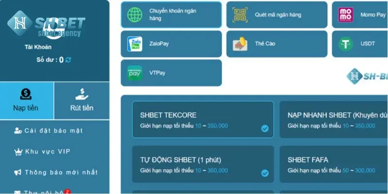Hướng Dẫn Nhanh Nạp Tiền SHBET Cho Newbie Thực Hiện Ngay 2 Phải vào đúng trang cá cược an toàn để nạp tiền